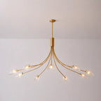 Clear Glass Art Chandelier Modern Branch Style Pendant Light with Multiple Curved Arms