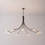 Clear Glass Art Chandelier Modern Branch Style Pendant Light with Multiple Curved Arms
