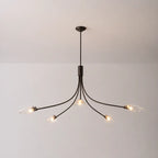 Clear Glass Art Chandelier Modern Branch Style Pendant Light with Multiple Curved Arms