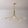 Clear Glass Art Chandelier Modern Branch Style Pendant Light with Multiple Curved Arms