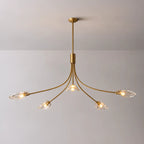 Clear Glass Art Chandelier Modern Branch Style Pendant Light with Multiple Curved Arms