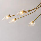 Clear Glass Art Chandelier Modern Branch Style Pendant Light with Multiple Curved Arms