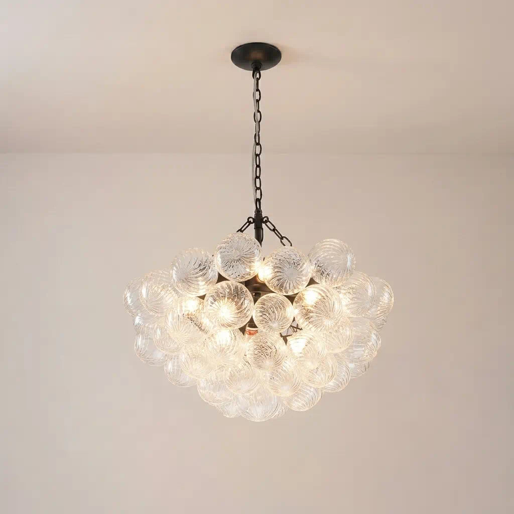 Modern Luxury Bubble Chandelier Cluster Glass Ball Pendant Light Talia Round Hanging Lamp For Living Dining