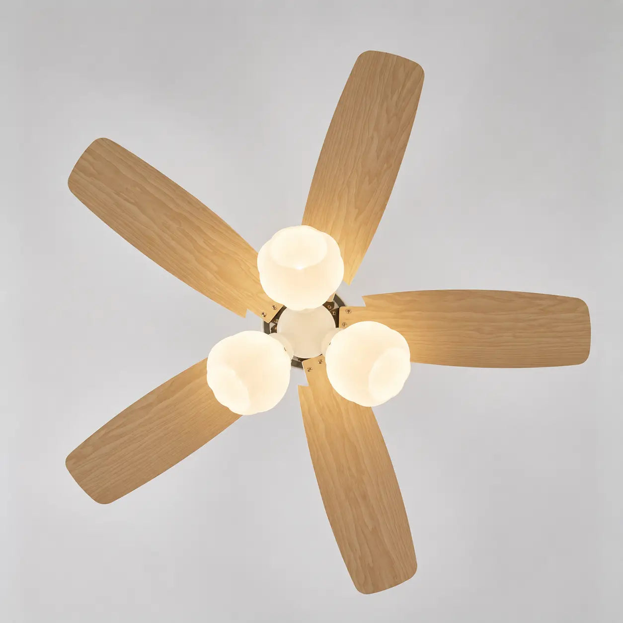 Modern Wood Blade LED Ceiling Fan Light with Remote Control Energy Fan Light Combo For Bedroom Living Dining