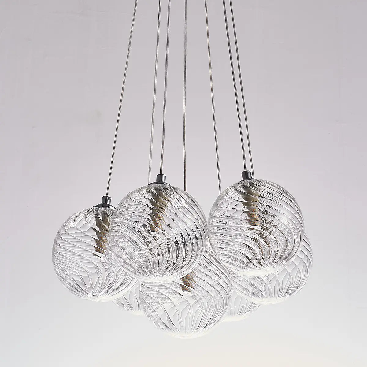Bubbles Chandelier White Blown Glass Hanging Lamp Talia Modern Cluster Pendant Light