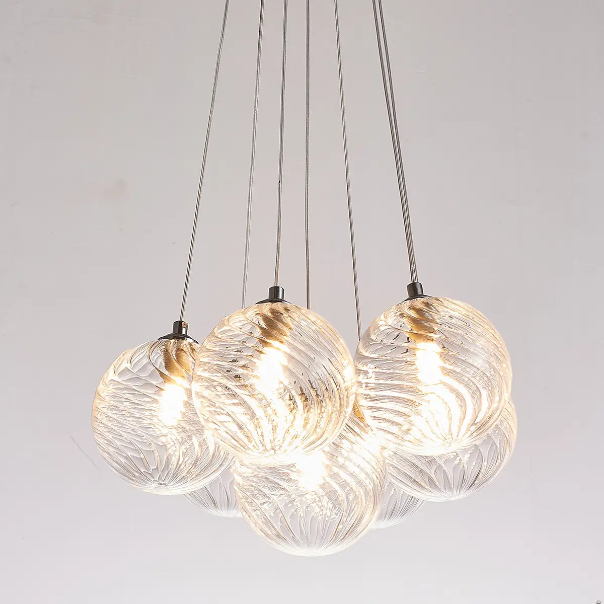 Bubbles Chandelier White Blown Glass Hanging Lamp Talia Modern Cluster Pendant Light