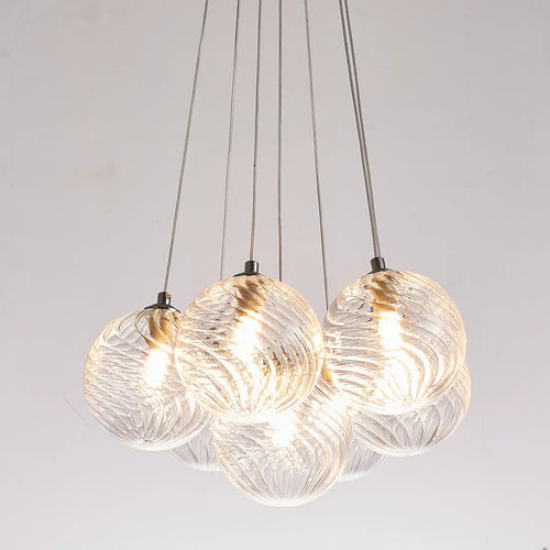 Bubbles Chandelier White Blown Glass Hanging Lamp Talia Modern Cluster Pendant Light