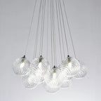 Bubbles Chandelier White Blown Glass Hanging Lamp Talia Modern Cluster Pendant Light
