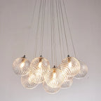 Bubbles Chandelier White Blown Glass Hanging Lamp Talia Modern Cluster Pendant Light