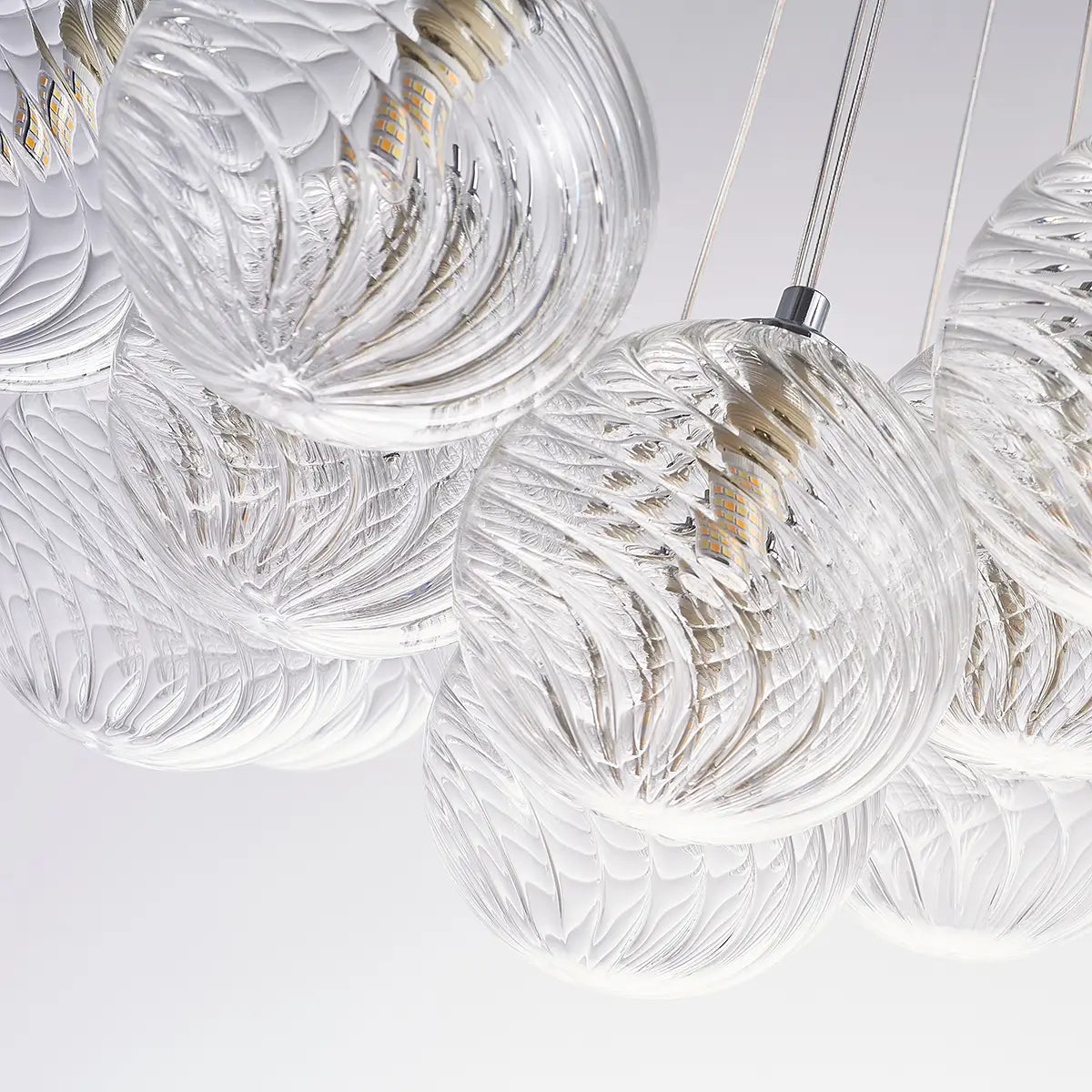 Bubbles Chandelier White Blown Glass Hanging Lamp Talia Modern Cluster Pendant Light