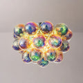 Modern Semi Flush Blown Glass Chandelier Minimalist Rainbow Bubble Cluster Ceiling Light
