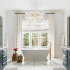 Modern Talia Sphere Cluster Pendant Light Hand-Blown Clear Glass Bubble Chandelier For Living Dining Bedroom