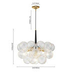 Modern Talia Sphere Cluster Pendant Light Hand-Blown Clear Glass Bubble Chandelier For Living Dining Bedroom