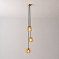 Modern Bubble Smoke Glass Cascade Pendant Light Contemporary Multi-Tier Globe Chandelier For Dining Living Foyers