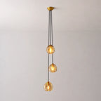 Modern Bubble Smoke Glass Cascade Pendant Light Contemporary Multi-Tier Globe Chandelier For Dining Living Foyers