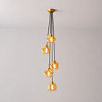 Modern Bubble Smoke Glass Cascade Pendant Light Contemporary Multi-Tier Globe Chandelier For Dining Living Foyers