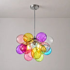 Artistic Hand Blown Rainbow Bubble Chandelier Vibrant Multi Color Talia Cloud Glass Balls Pendant Light