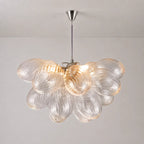 Modern Oval Cluster Bubble Chandelier Talia Nebulous Teardrop Hand Blown Glass Pendant Light