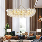 Rectangular Bubbles Chandelier Rectangular  Talia Style Glass Pendant Light Fixture Modern For Kitchen Island