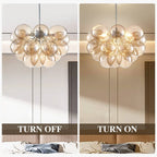 Bubbles Chandelier Dark Beige Blown Glass Balloon Hanging Lamp Brown Talia Modern Cluster Pendant Light