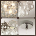 Modern Oval Cluster Bubble Chandelier Talia Nebulous Teardrop Hand Blown Glass Pendant Light