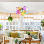Artistic Hand Blown Rainbow Bubble Chandelier Vibrant Multi Color Talia Cloud Glass Balls Pendant Light