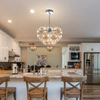 Bubbles Chandelier Dark Beige Blown Glass Balloon Hanging Lamp Brown Talia Modern Cluster Pendant Light