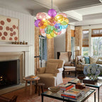 Artistic Hand Blown Rainbow Bubble Chandelier Vibrant Multi Color Talia Cloud Glass Balls Pendant Light