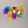 Modern Semi Flush Blown Glass Chandelier Rainbow Bubble Cluster Ceiling Light