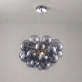Obsidian Gloom Smoked Glass Bubble Chandelier Talia Grey Black Modern Cluster Glass Ball  Pendant Light