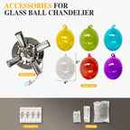 Modern Semi Flush Blown Glass Chandelier Rainbow Bubble Cluster Ceiling Light