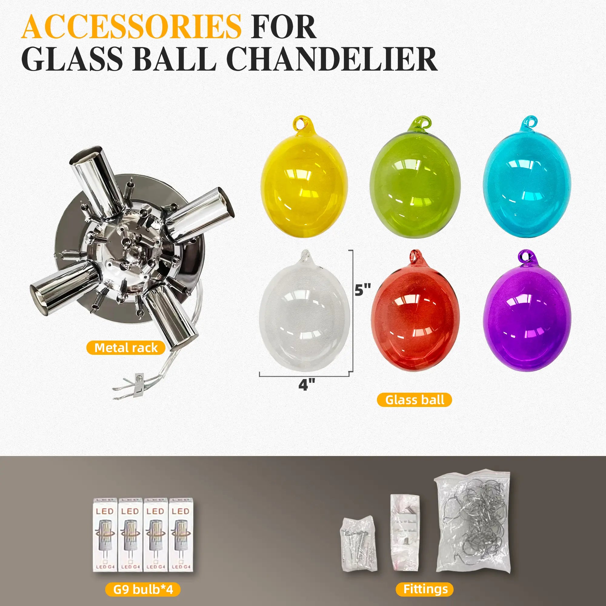 Modern Semi Flush Blown Glass Chandelier Rainbow Bubble Cluster Ceiling Light