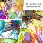 Modern Semi Flush Blown Glass Chandelier Rainbow Bubble Cluster Ceiling Light