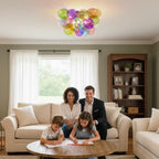 Modern Semi Flush Blown Glass Chandelier Rainbow Bubble Cluster Ceiling Light