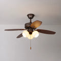 Retro Ceiling Fan Light with Wooden Blades Flush Mount LED Ceiling Fan Fanimation for Bedroom Dining