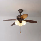 Retro Ceiling Fan Light with Wooden Blades Flush Mount LED Ceiling Fan Fanimation for Bedroom Dining