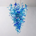 Blue Blown Glass Chandelier Luxury Oceanic Organic Glass Sculpture Hanging Light Fixture