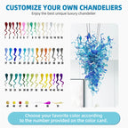 Blue Blown Glass Chandelier Luxury Oceanic Organic Glass Sculpture Hanging Light Fixture