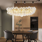 Rectangular Bubbles Chandelier Rectangular  Talia Style Glass Pendant Light Fixture Modern For Kitchen Island