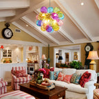 Artistic Hand Blown Rainbow Bubble Chandelier Vibrant Multi Color Talia Cloud Glass Balls Pendant Light