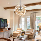 Bubbles Chandelier Dark Beige Blown Glass Balloon Hanging Lamp Brown Talia Modern Cluster Pendant Light