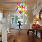Artistic Hand Blown Rainbow Bubble Chandelier Vibrant Multi Color Talia Cloud Glass Balls Pendant Light