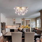 Modern Oval Cluster Bubble Chandelier Talia Nebulous Teardrop Hand Blown Glass Pendant Light