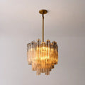 Modern Tronchi Smoke Glass Tiered Chandelier Luxury European-Inspired Round Pendant Light