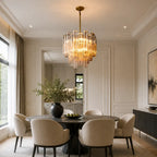 Modern Tronchi Smoke Glass Tiered Chandelier Luxury European-Inspired Round Pendant Light