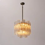 Modern Tronchi Smoke Glass Tiered Chandelier Contemporary Round Pendant Light