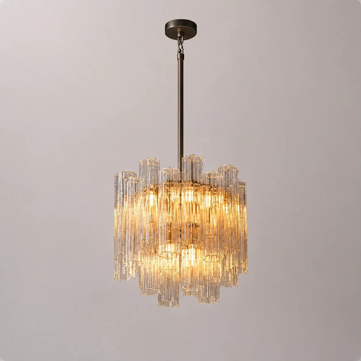Modern Tronchi Smoke Glass Tiered Chandelier Contemporary Round Pendant Light