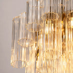 Modern Tronchi Smoke Glass Tiered Chandelier Contemporary Round Pendant Light