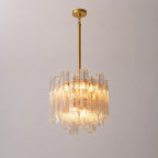 Modern Tronchi Smoke Glass Tiered Chandelier Contemporary Round Pendant Light