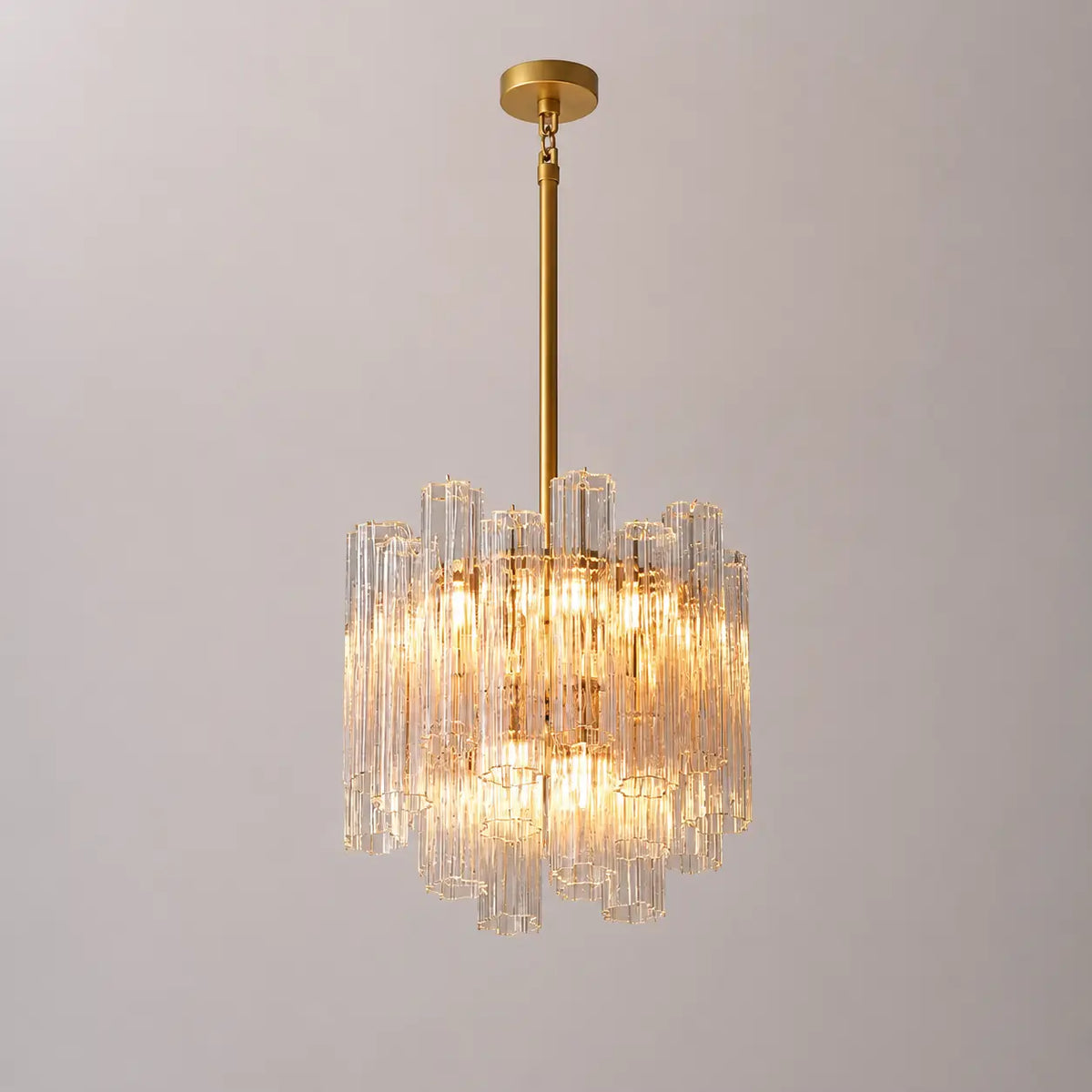 Modern Tronchi Smoke Glass Tiered Chandelier Contemporary Round Pendant Light